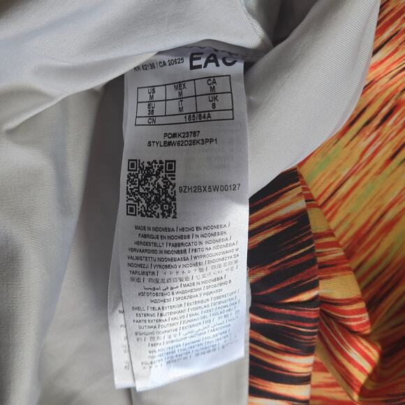 Guess White Orange Fiery Abstract Pencil Straight Mid Rise Skirt Size Medium - Picture 3 of 8